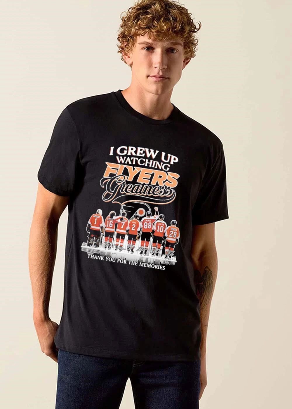 Philadelphia Flyers NHL I Grew Up Watching Greatness Parent Clarke shirt