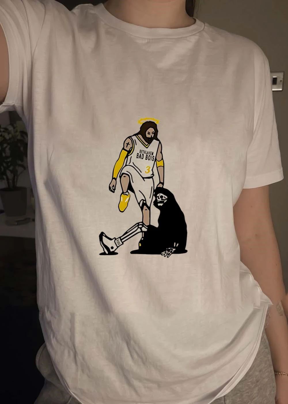 Bethlahem Bad Bois Basketball Art Jesus Dribbling Over Death shirt