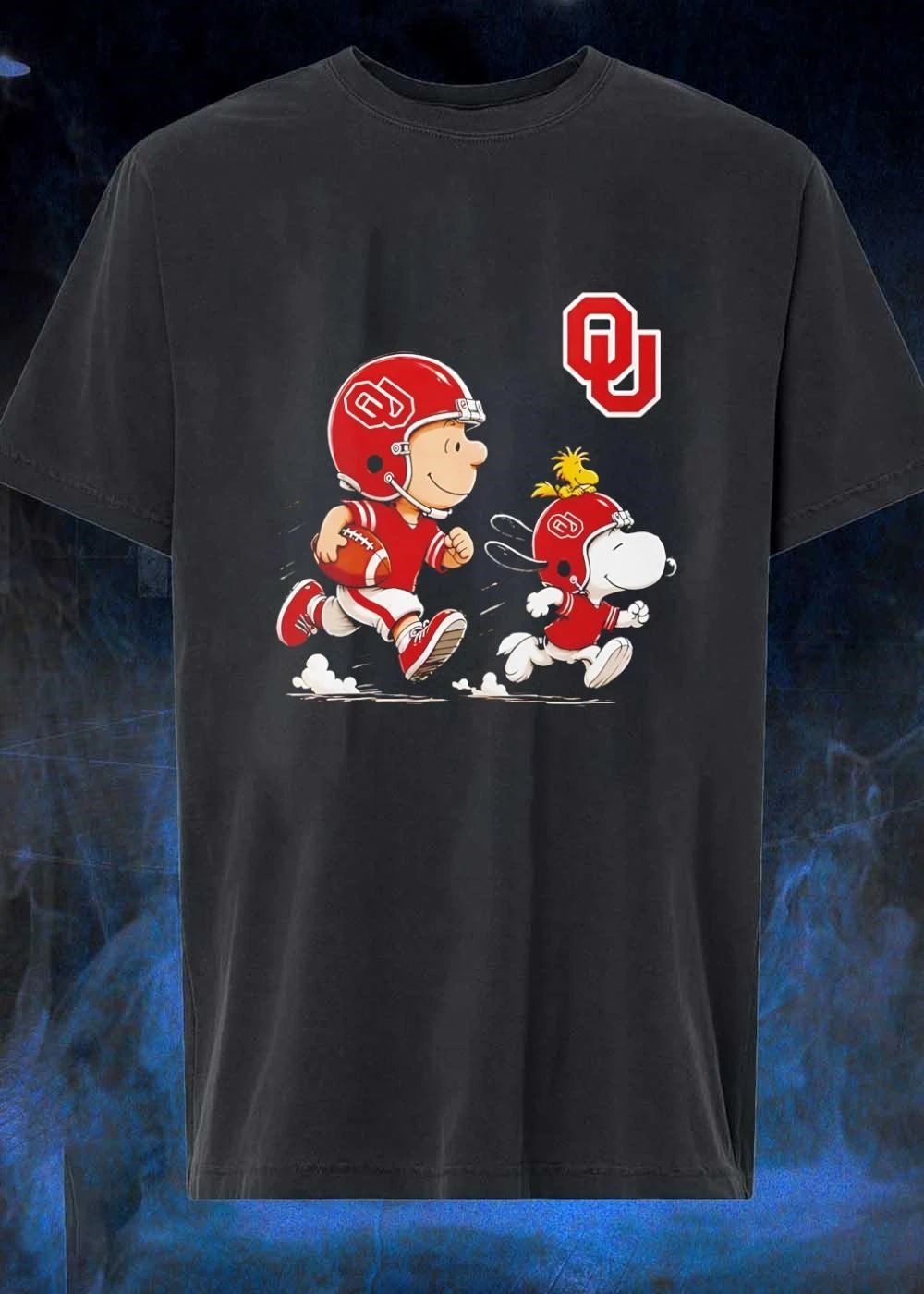 Peanuts Gang Running with Football Oklahoma Sooners shirt