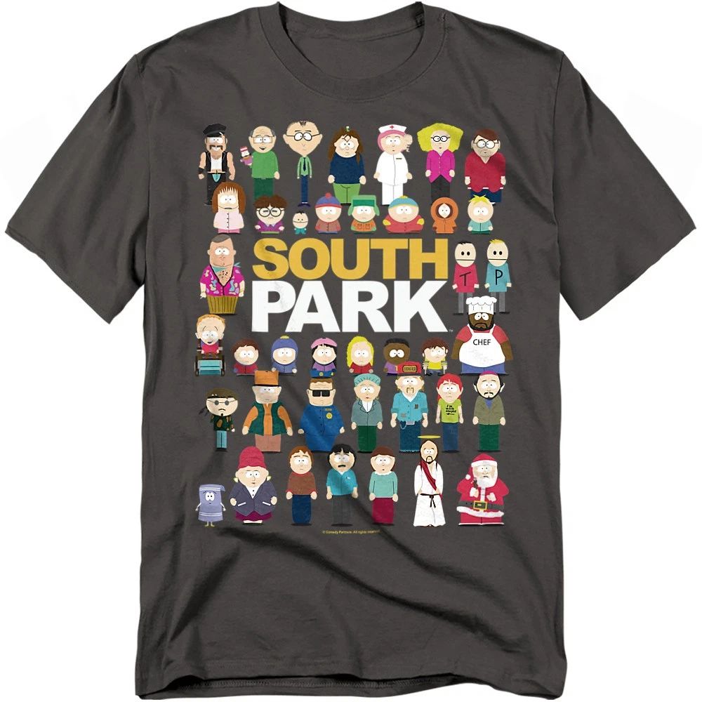 South Park Full Cast T-Shirt S-4XL, Charcoal