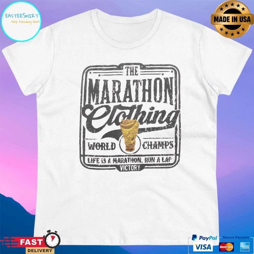 Vintage The Marathon World Champs Life Is A Marathon Run A Lap Victory T-shirts