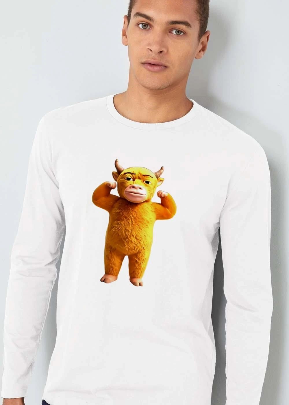 3d Cartoon Golden Furred Horned Bull shirt