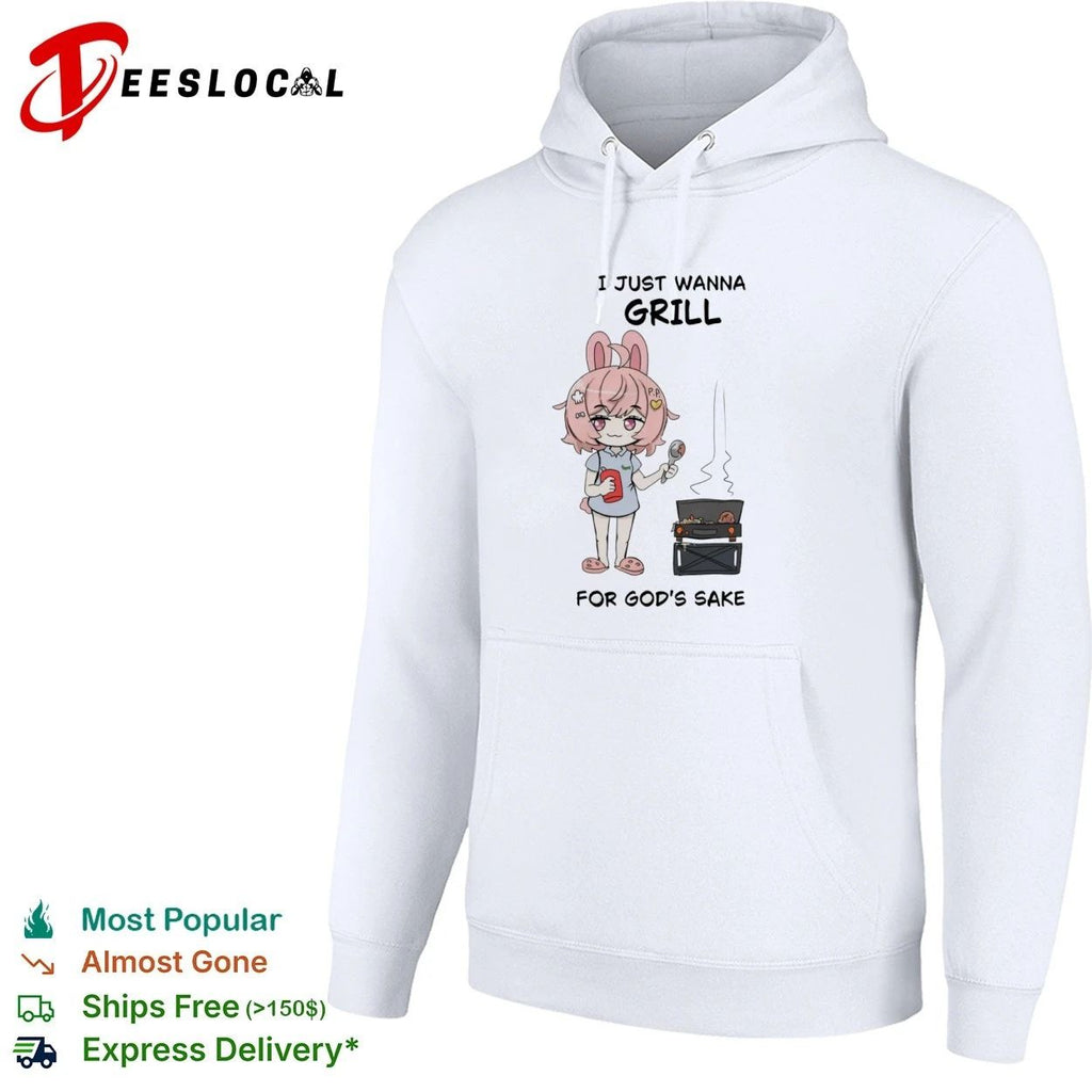 I Just Wanna Grill for God’s Sake Anime Bunny Girl T-shirt