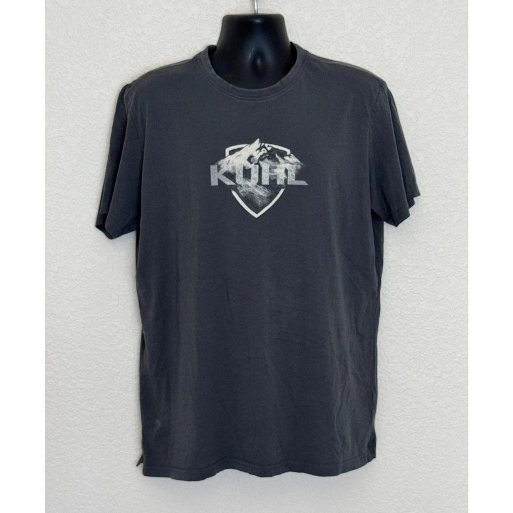 KUHL T Shirt Mens XL Cotton Grey Mountain Logo Hiking Outdoor Casual Activewear