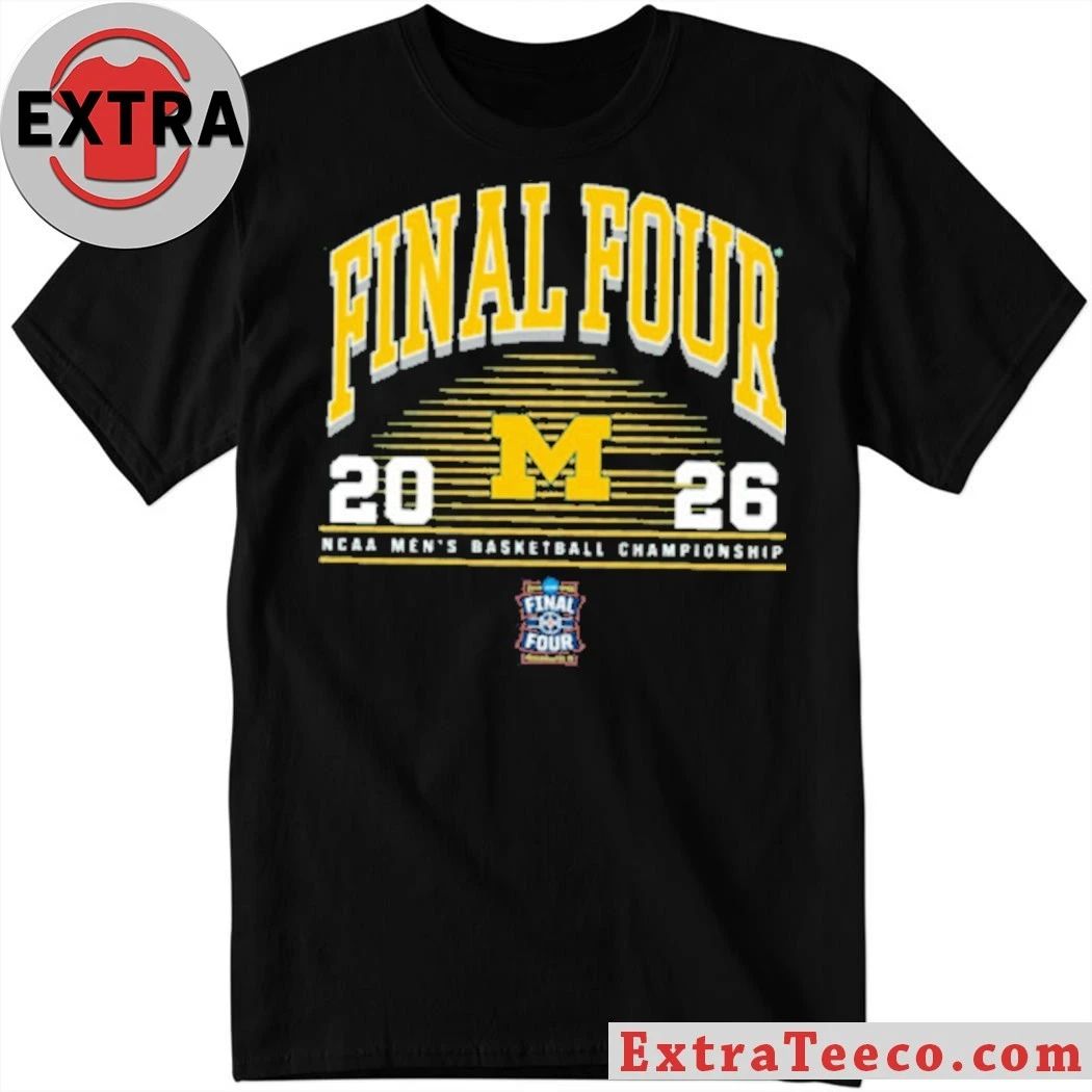 Michigan Wolverines Final Four 2026 Indianapolis NCAA Basketball Logo T-Shirt – Top-Rated Gift for College Basketball Lovers