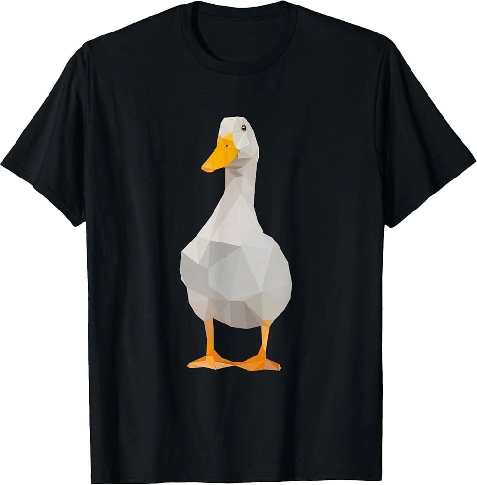 Cute Polygonal Duck Lover Farm Duck T-Shirt
