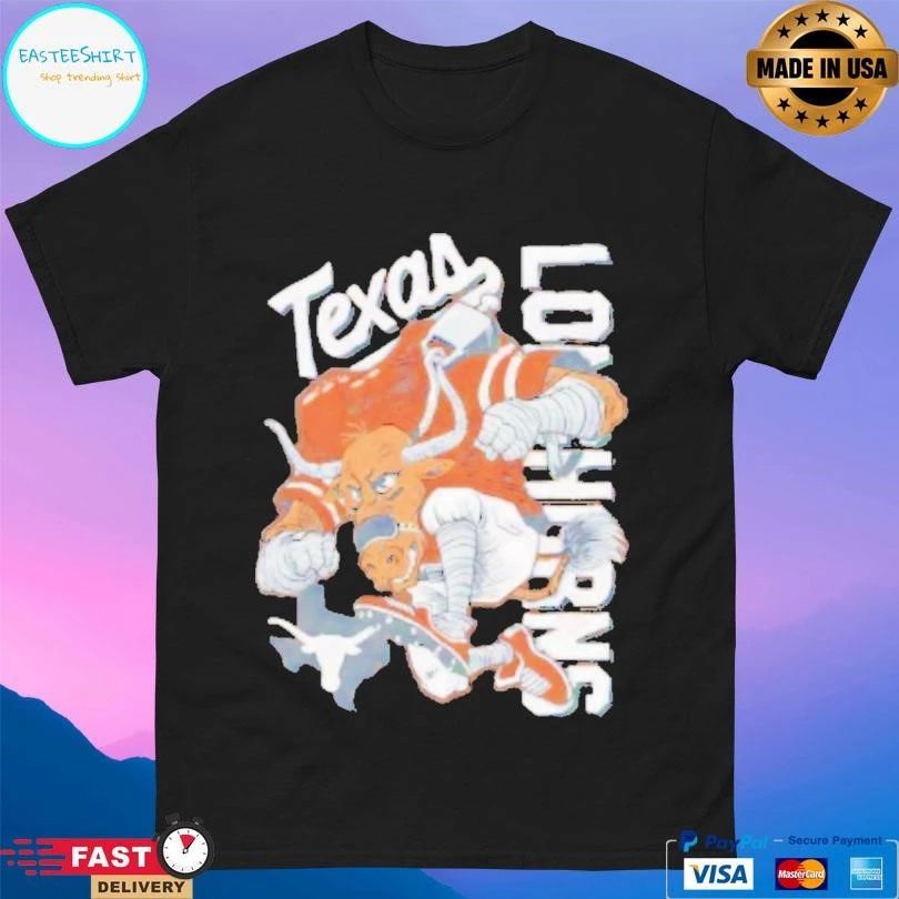 Texas Orange Texas Longhorns Sketched Mascot T-shirts