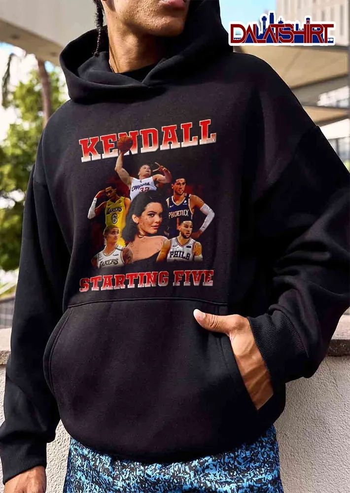 Kendall Starting Five Woman Surrounded By NBA Basketball Players Collage shirt