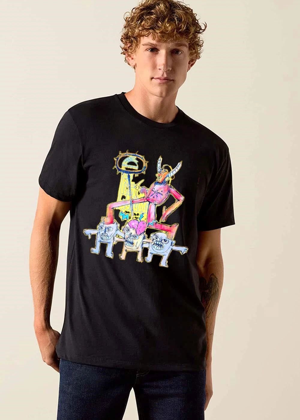Bridgekids Tales From The Club Godmind Cartoon Horned Demon Monsters Exposed Brain shirt