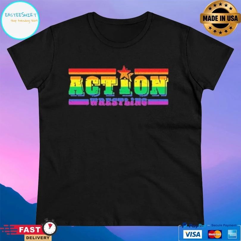Action Wrestling Pride Rainbow T-shirts