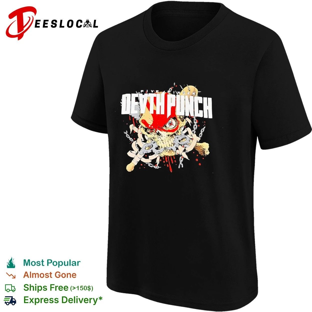 Five Finger Death Punch Skull with Brass Knuckles T-shirt