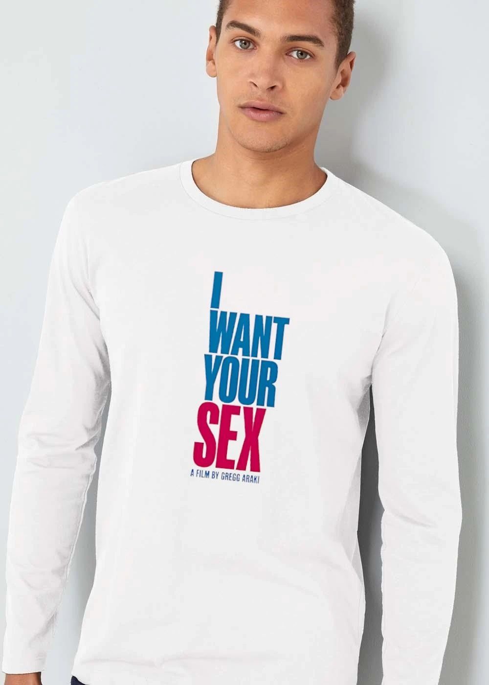 I Want Your Sex A Film By Gregg Araki Stacked Blue Pink Typography shirt