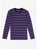 PURPL/BLK- GREEN/BLK- RED/BLK -STRIPE LONG SLEEVE TEE