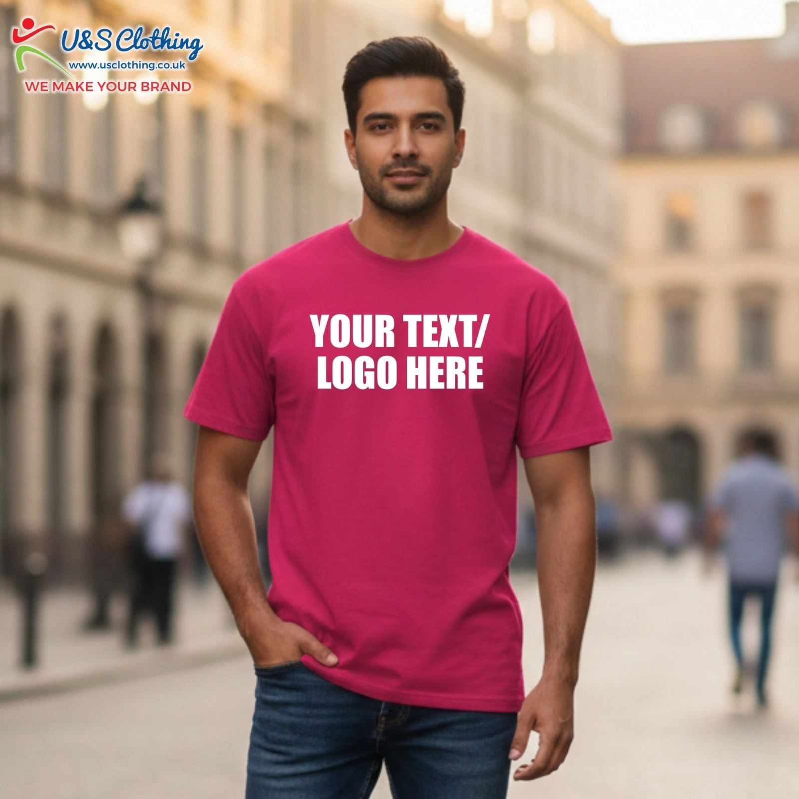 Personalised Printed Gildan Hammer Maxweight T-Shirt Custom Text Logo Cotton Top