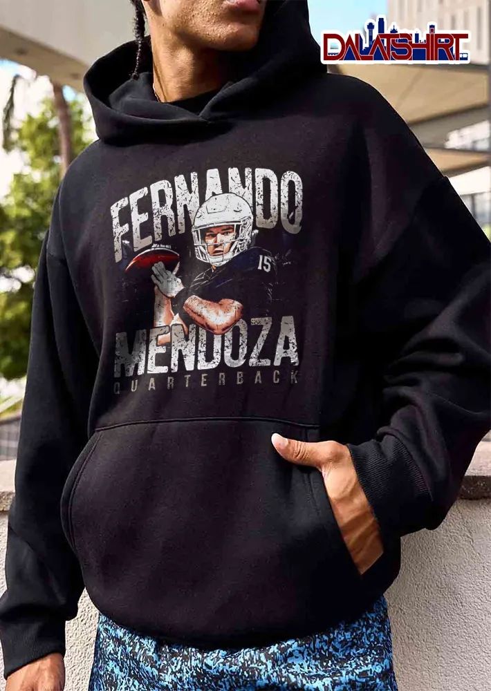Fernando Mendoza Quarterback Player Helmet Holding Football Distressed Bootleg shirt