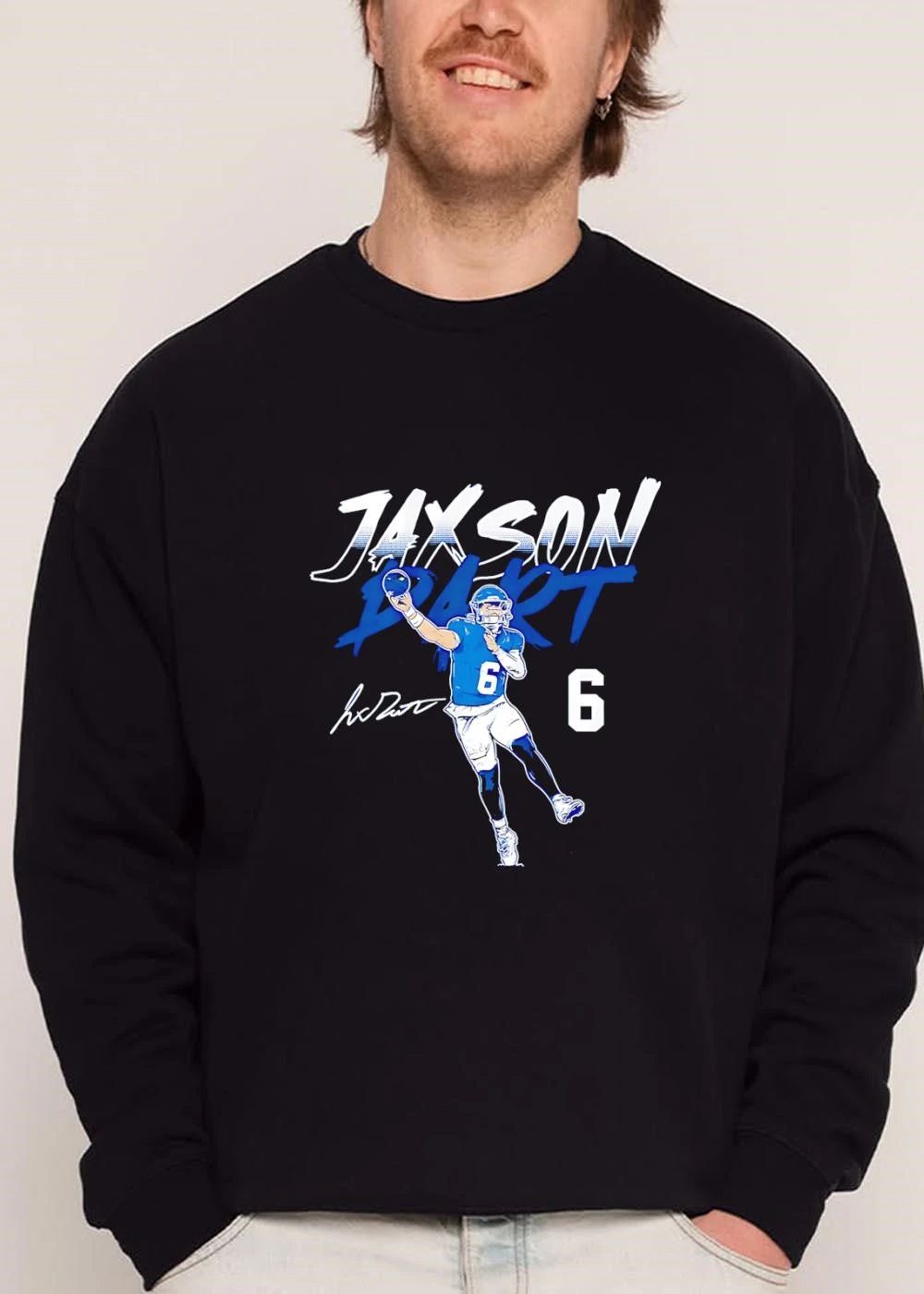 Jaxson Dart Number 6 Quarterback Throwing Football Brush Line Art shirt