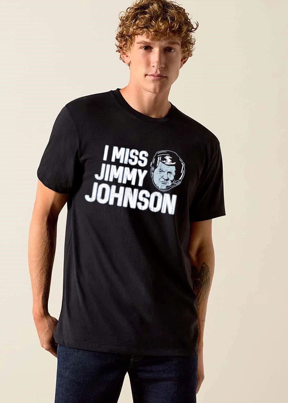 I Miss Jimmy Johnson Headset Coach Head Caricature Distressed shirt