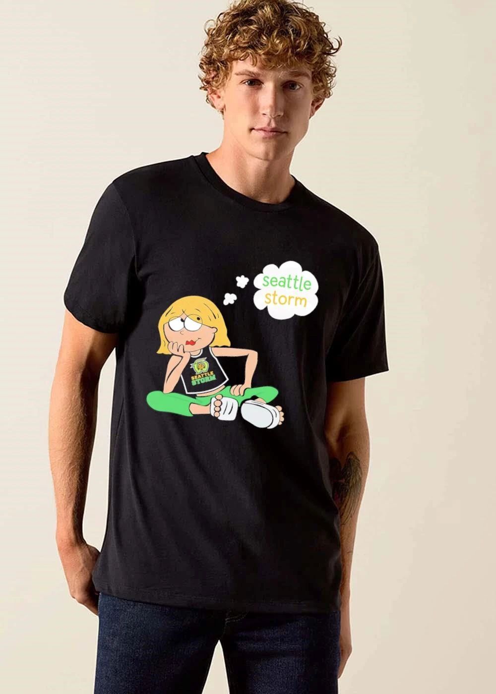 Premium Seattle Storm WNBA Cartoon Blonde Girl Daydreaming Sitting Cross Legged shirt