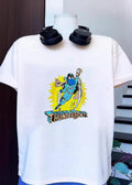 Thunderbolts Baseball Logo Superhero Action Figure Blue Character Shirt