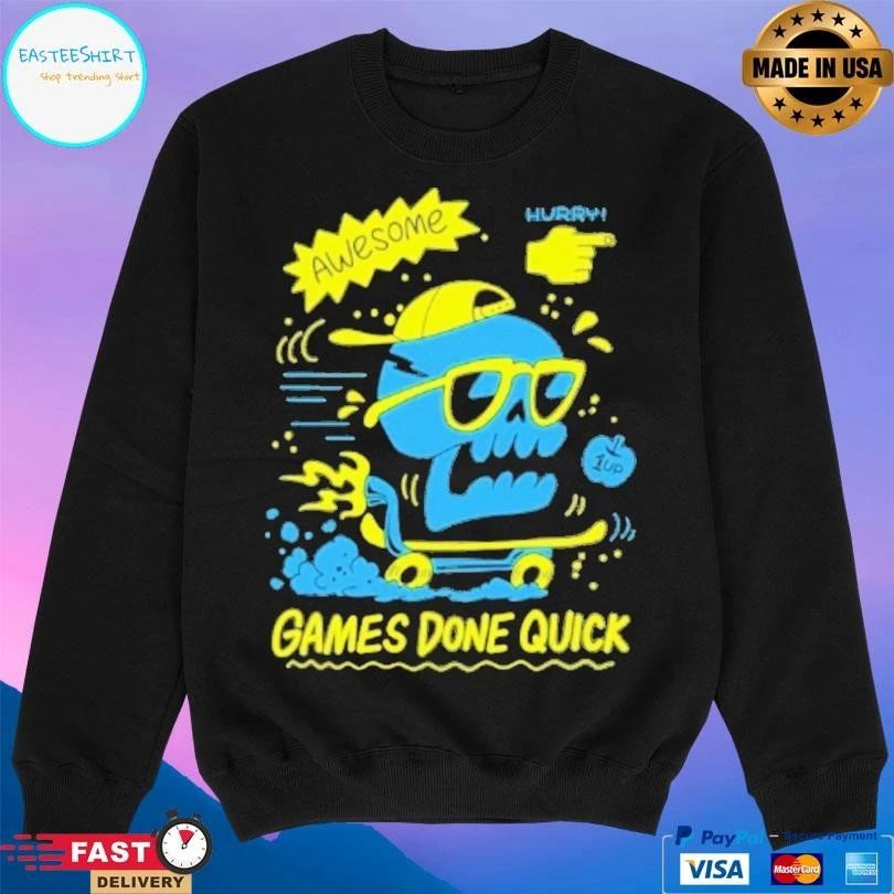Skull Awesome Hurry Games Done Quick T-shirts