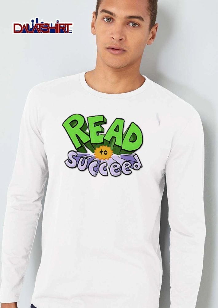 Read To Succeed Green Purple 3d Block Text Orange Burst Cartoon shirt