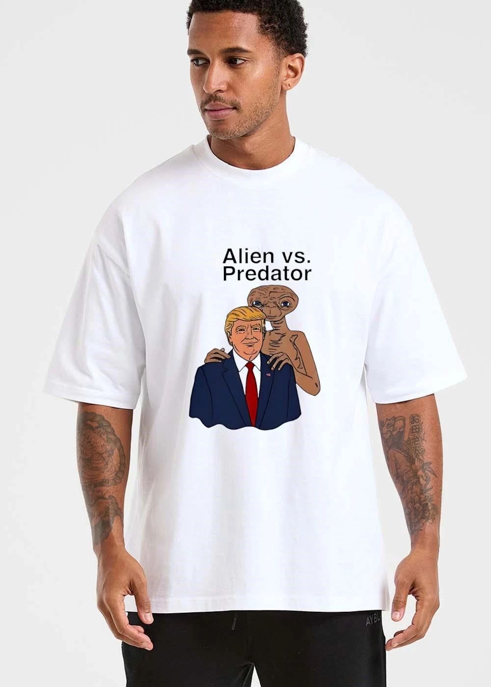 Alien Vs Predator Et Hands On Donald Trump Caricature Cartoon shirt