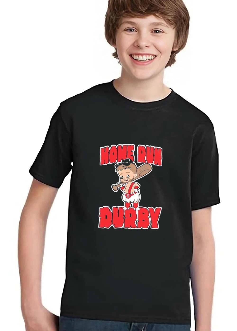 Home Run Durby Cartoon Caveman Baseball Player Holding Bat shirt