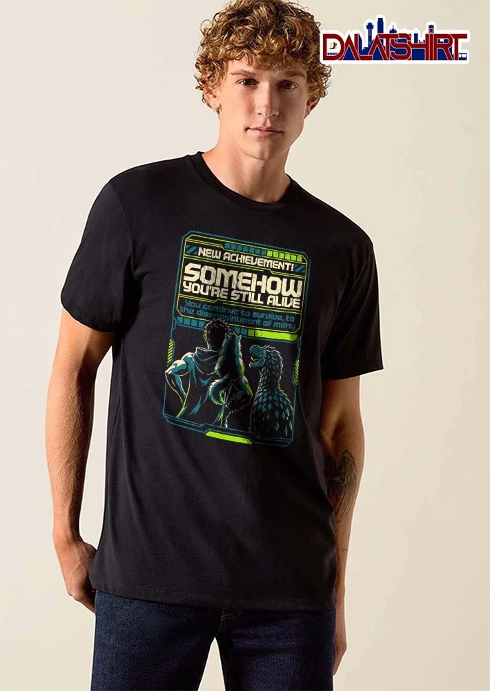 New Achievement Somehow Youre Still Alive Man Creature Feathered Raptor Frame shirt