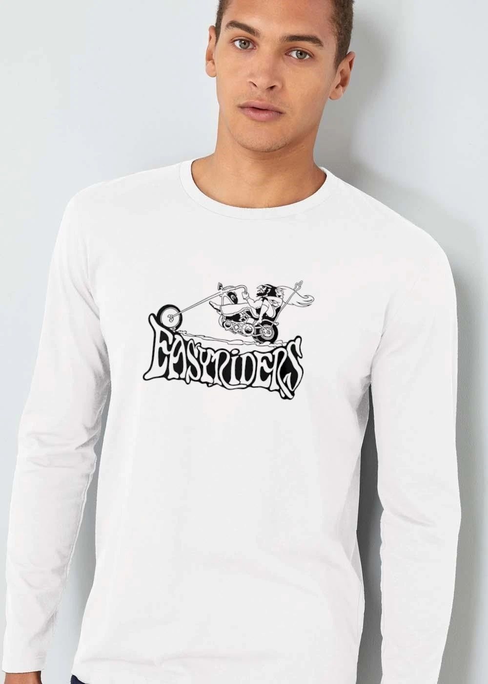 Easyriders Cartoon Biker Couple Riding Chopper Motorcycle shirt