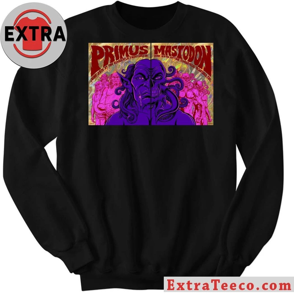Poster promoting the music event by the bands Primus and Mastodon, June 25th, Edgefield, Troutdale, Oregon, USA T-Shirt