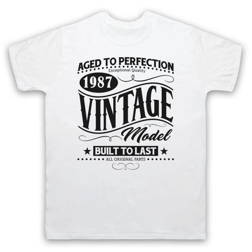 1987 VINTAGE MODEL BORN IN BIRTH YEAR DATE FUNNY AGE MENS & WOMENS T-SHIRT