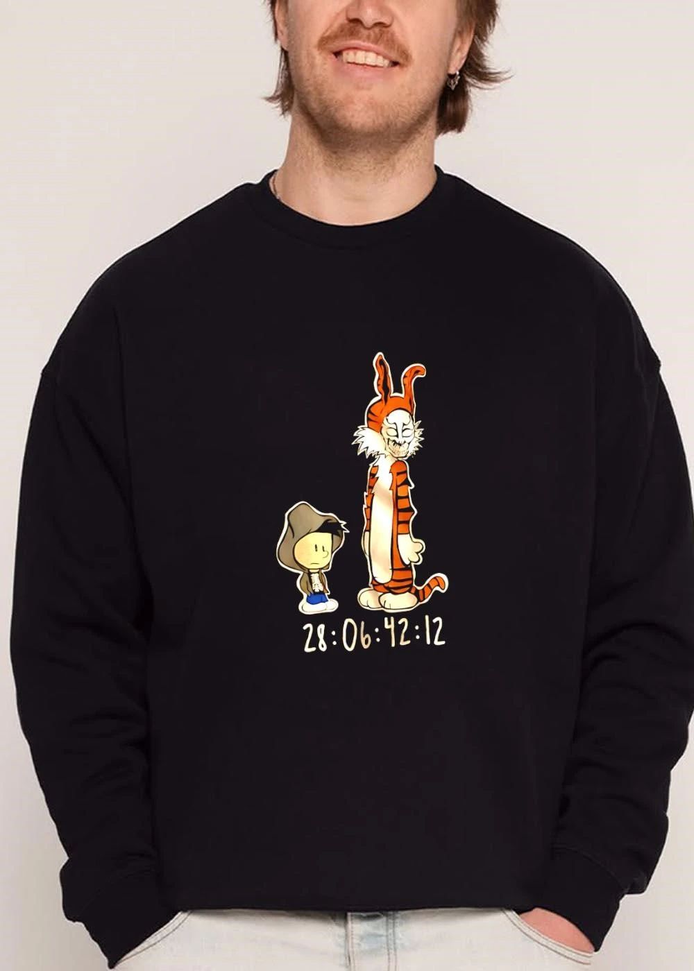 28 06 42 12 Cartoon Boy Skeleton Hoodie Tall Tiger Frank Bunny Mask Parody shirt