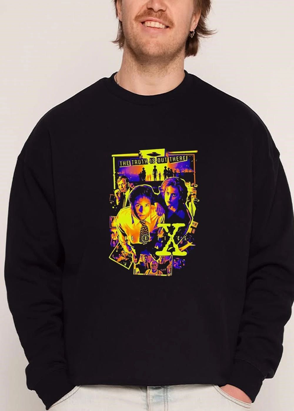 The X Files Truth Is Out There Mulder Scully Ufo Alien Neon Collage shirt