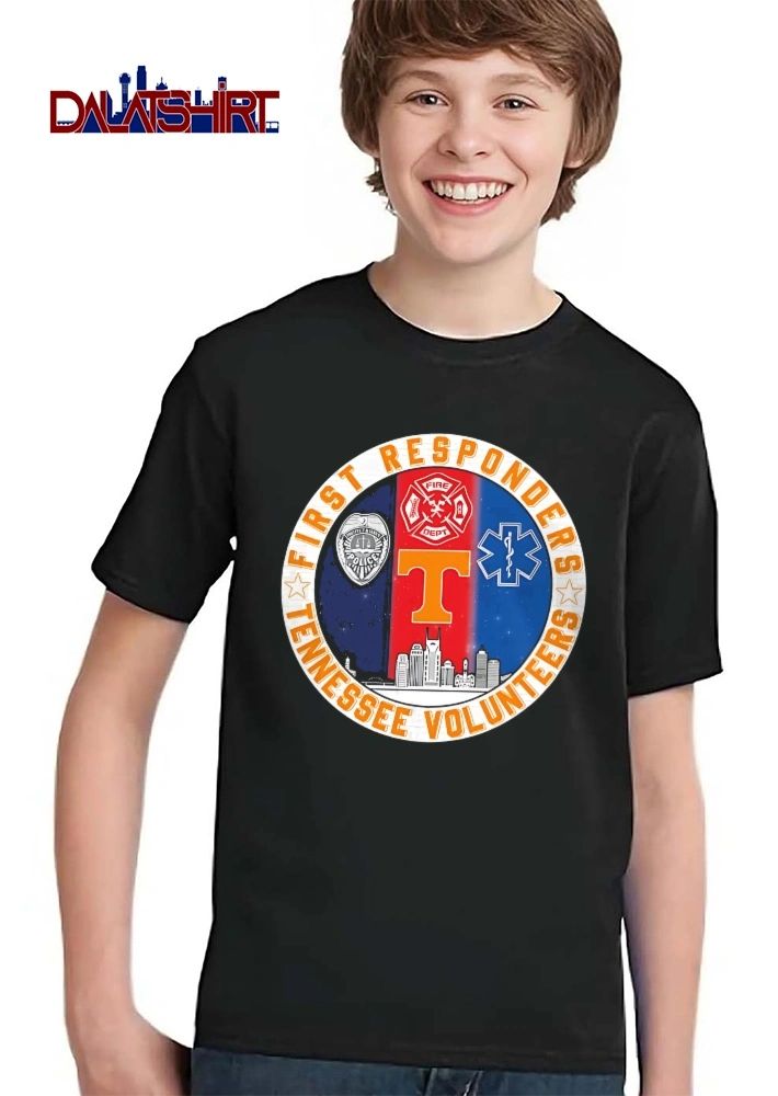 Tennessee Volunteers NCAA First Responders Police Fire Dept Badge Maltese Cross Star Of Life Skyline Emblem shirt