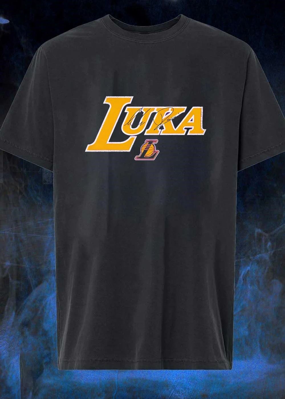 Luka Doncic Autograph Signature on Los Angeles Lakers shirt