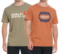 Hurley Men's Faded Orange/Green 2-Pack Slub Graphic Tee XXL