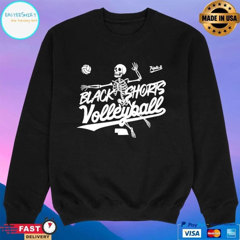 Black Shorts Volleyball Skeleton T-shirts