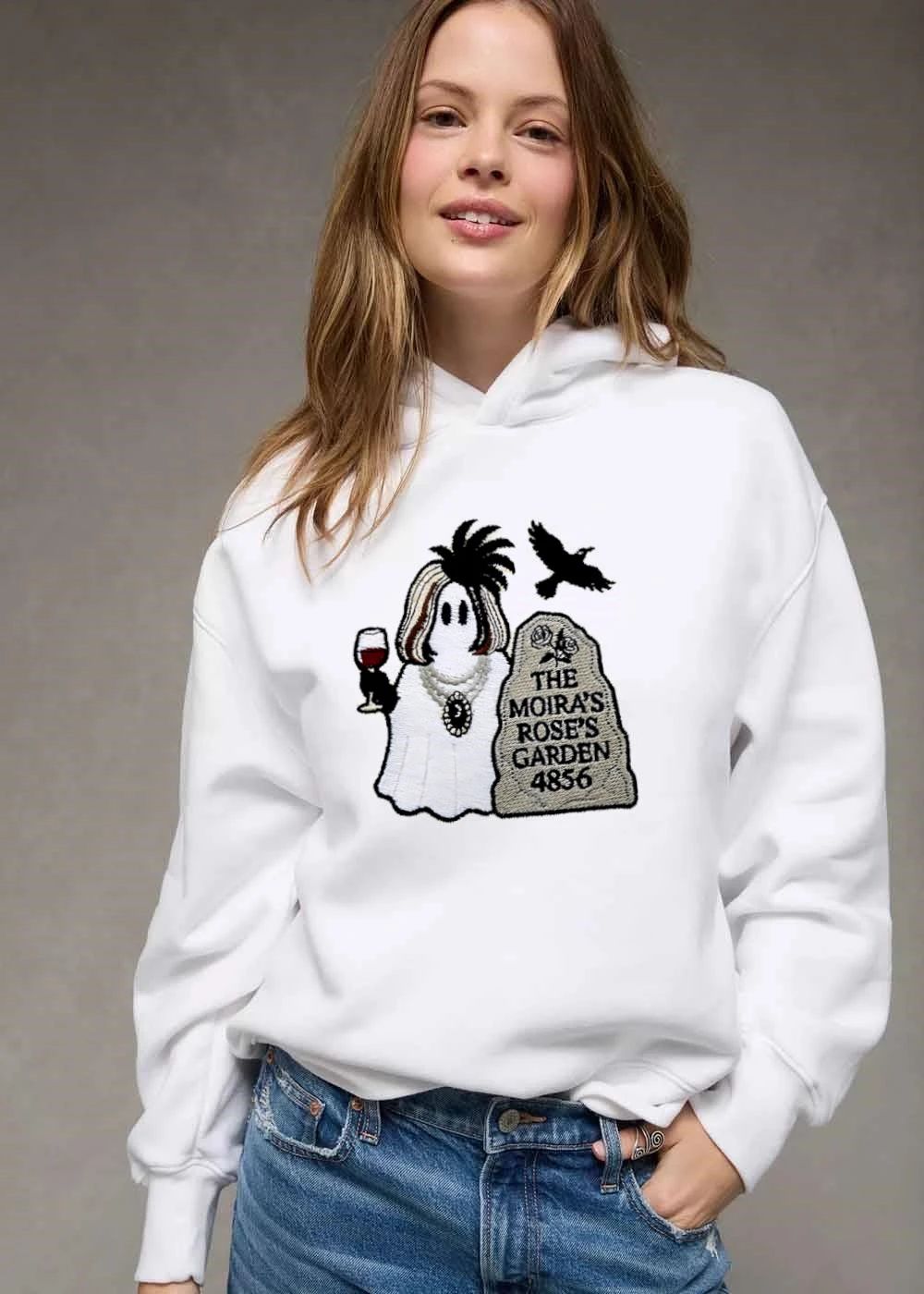Original The Moiras Roses Garden 4856 Ghost Wig Wine Glass Tombstone Crow Cartoon shirt