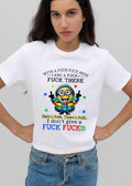 With A Fuck Here And There I Dont Give Cartoon Minion Middle Fingers Stars shirt