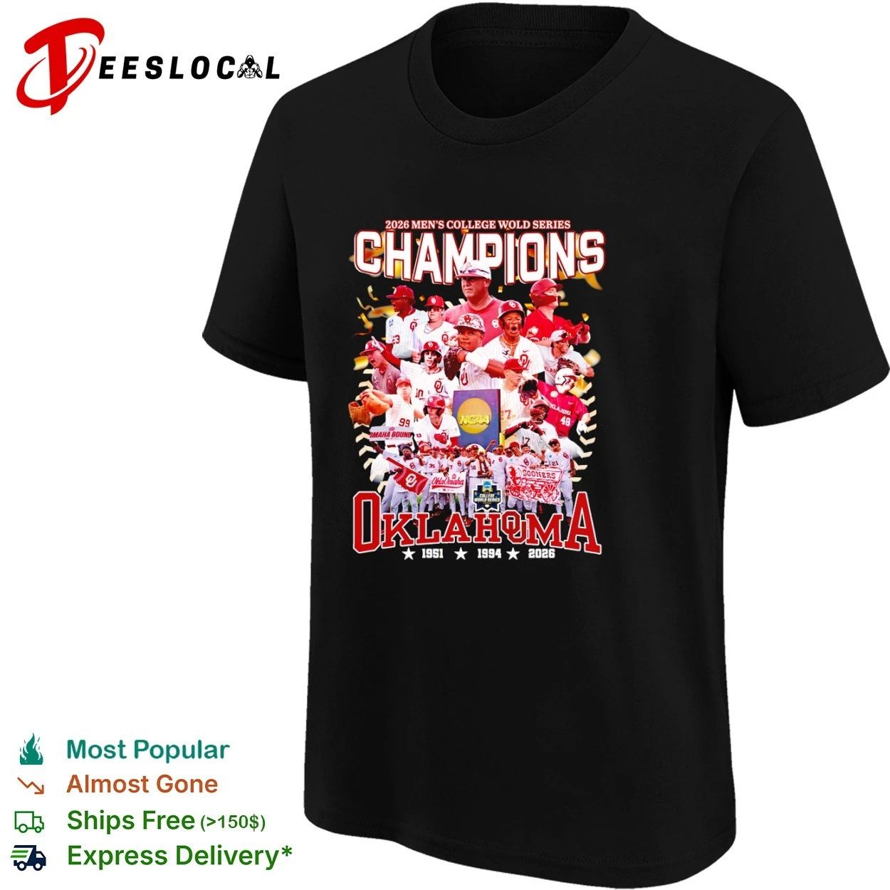 Oklahoma Sooners 2026 Men’s College World Series Champions T-shirt