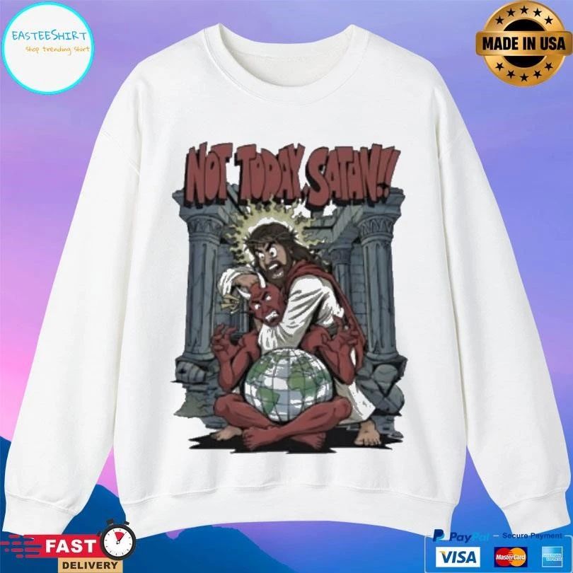 Jesus Strangling Devil Santa Not Today Satan T-shirts