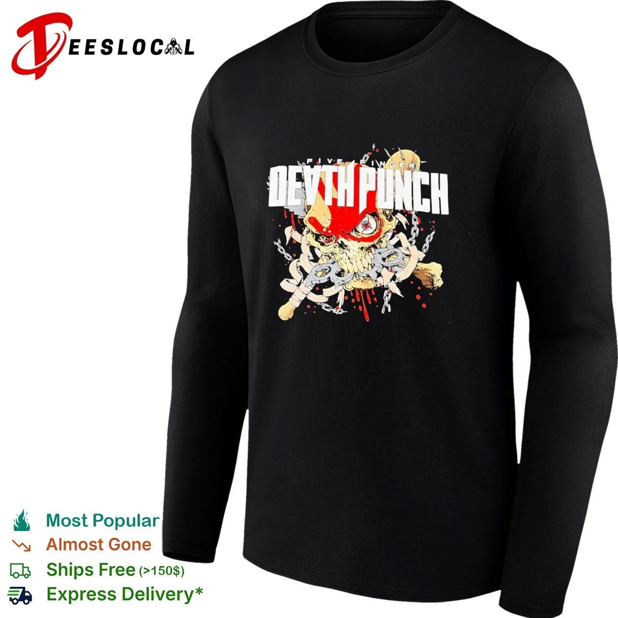 Five Finger Death Punch Skull with Brass Knuckles T-shirt