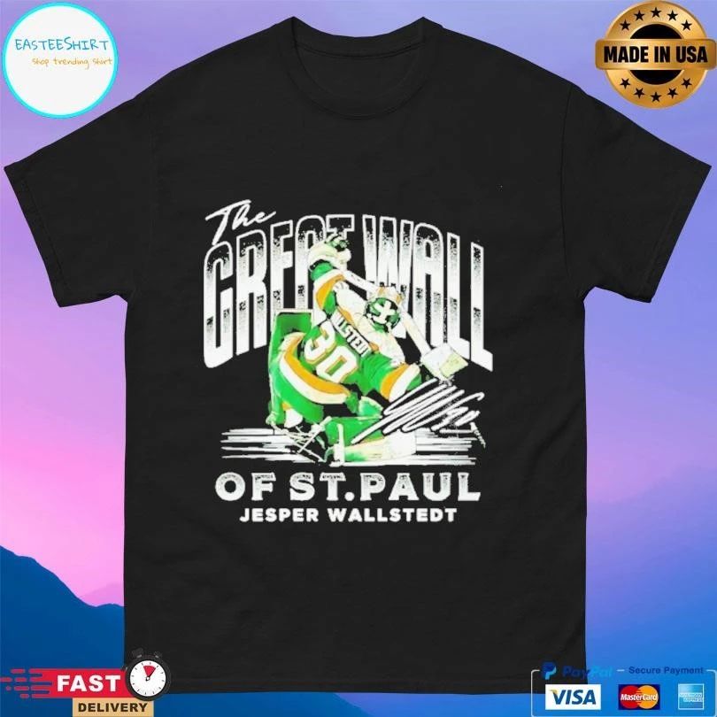 Minnesota Wild The Great Wall Of St Paul Jesper Wallstedt T-shirts