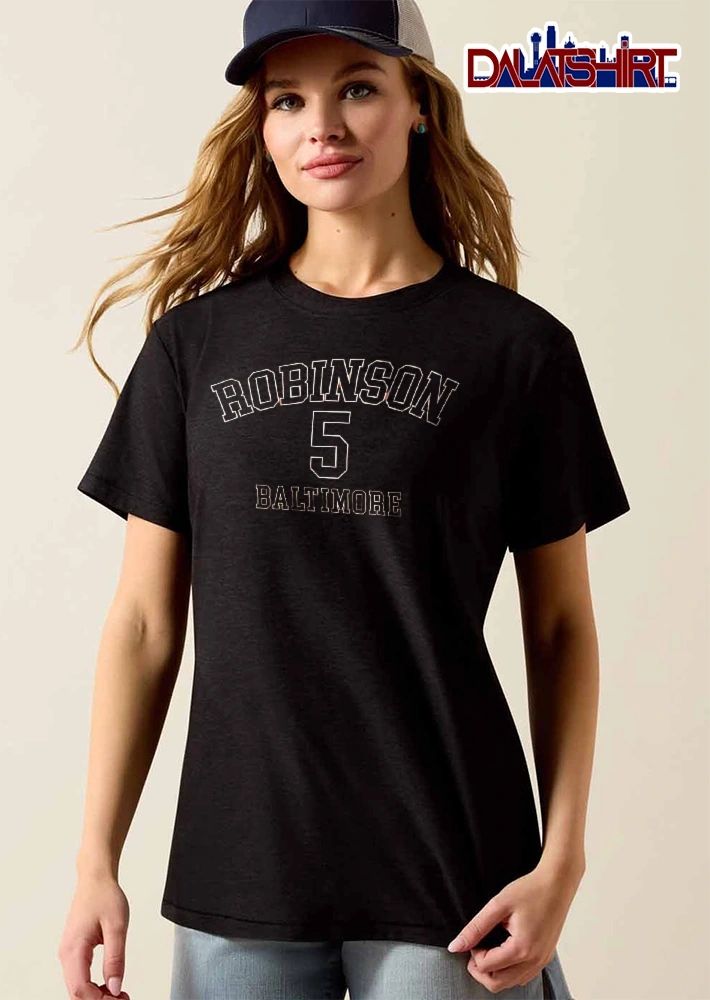 Baltimore Orioles MLB Robinson 5 Brooks Robinson Varsity Number Typography Text shirt