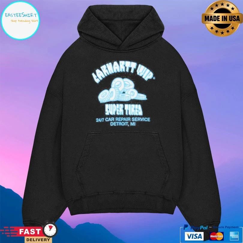 Carhartt Wip Super Tired 24 7 Car Repair Service Detroit Mi T-shirts