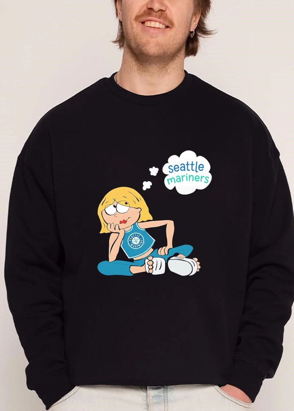 Original Seattle Mariners MLB Cartoon Blonde Girl Thinking Thought Bubble shirt