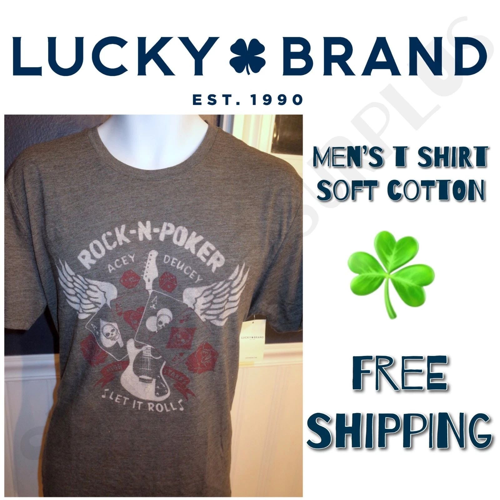 LUCKY BRAND Mens' Graphic Vintage Tee T Shirt - ALL SIZES - SALE