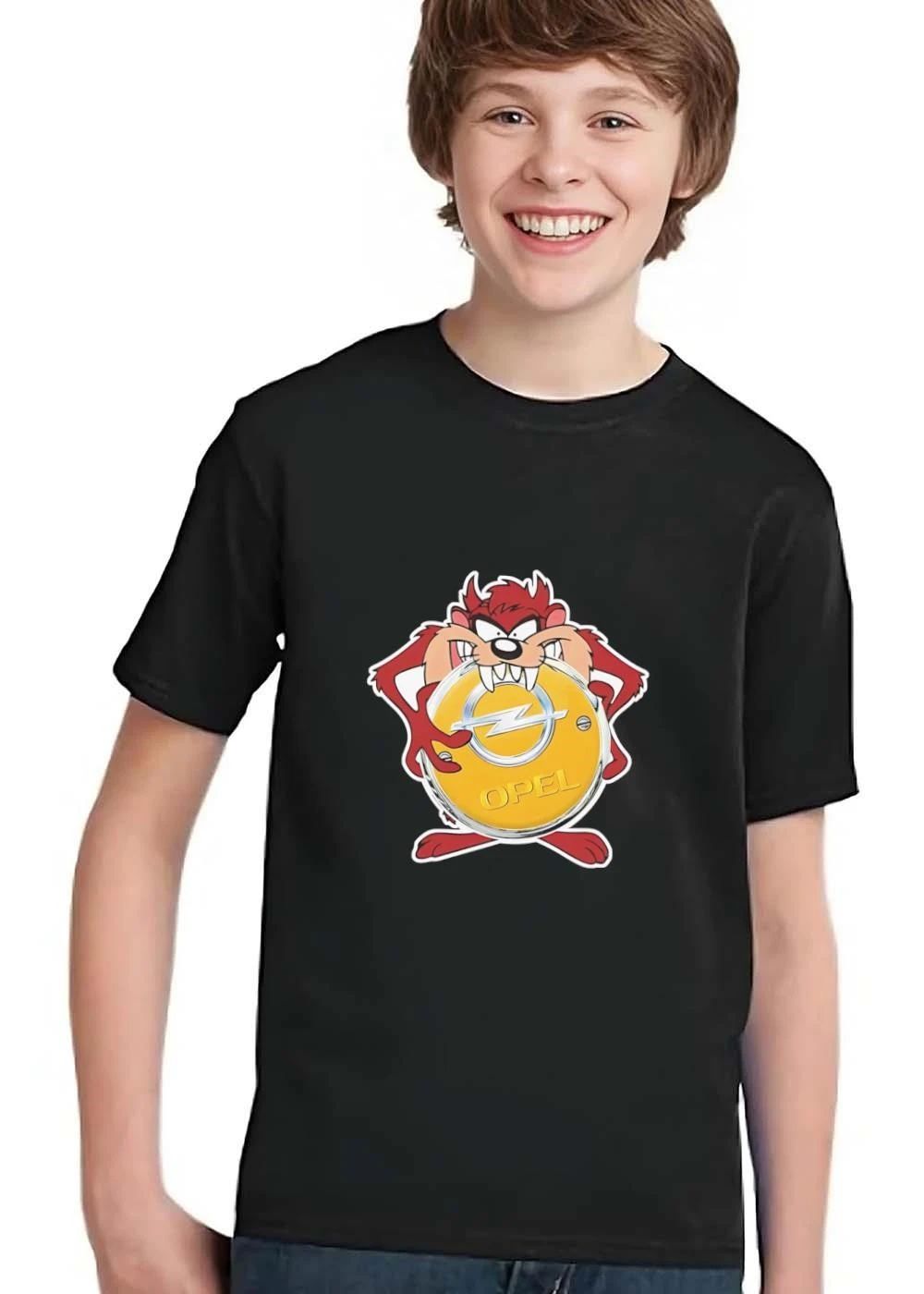 Opel Cartoon Tasmanian Devil Holding Yellow Car Badge Emblem shirt