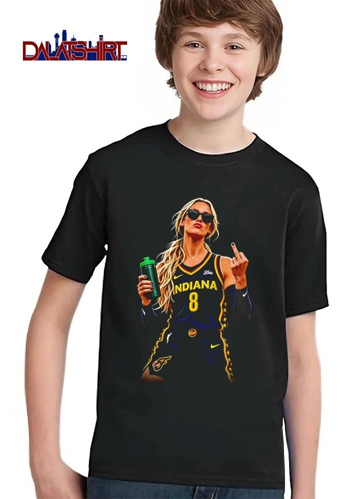 Indiana 8 Woman Middle Finger Sunglasses Drink Bottle Shirt