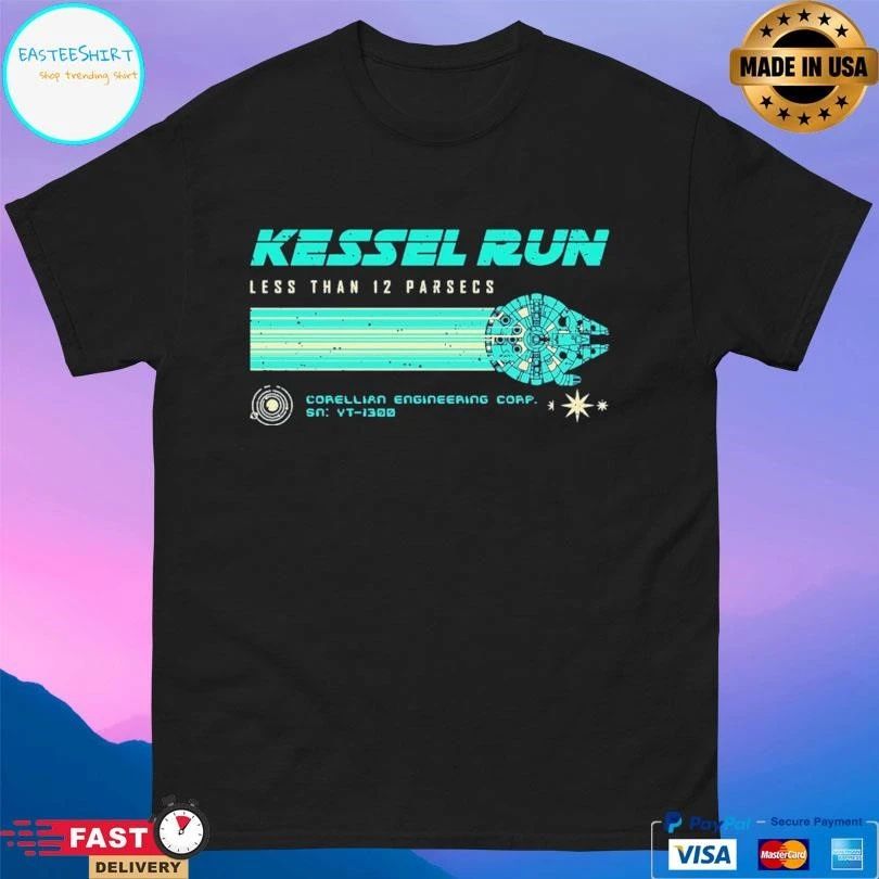 Kessel Run Less Than 12 Parsecs Corellian Engineering Corp Sn Vt-1300 T-shirts